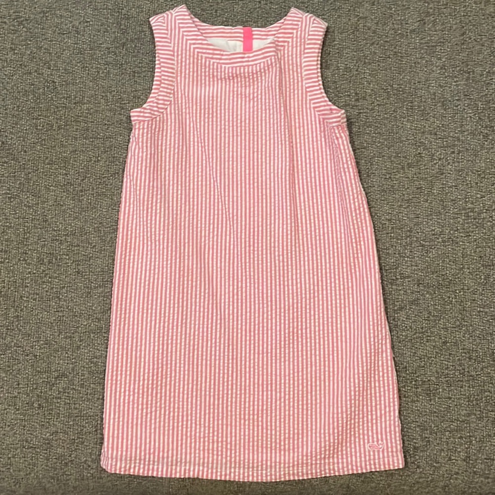 Vineyard Vines pink seersucker dress